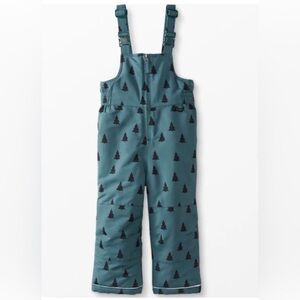 Hanna Anderson green and Black Tree Print snow Overalls